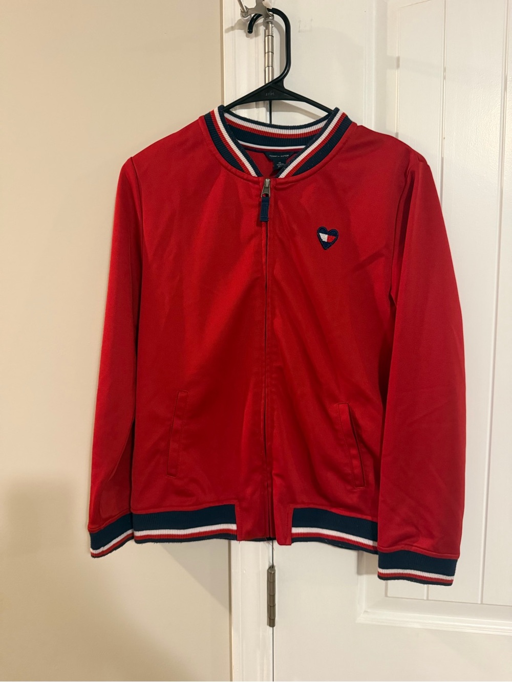 Tommy Hilfiger Red Zip-Up Track Jacket 1985 & Heart Logo / Size XL